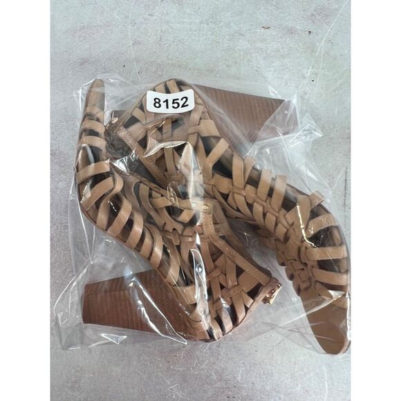 Steven By Steve Madden Womens‎ Milana 7.5M Leather Wedges Tan Braided Boho - Picture 6 of 11